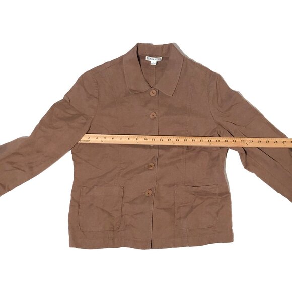 Pendleton Suit Womens Size L Brown Linen Blend Button-up Lightweight - Picture 4 of 13